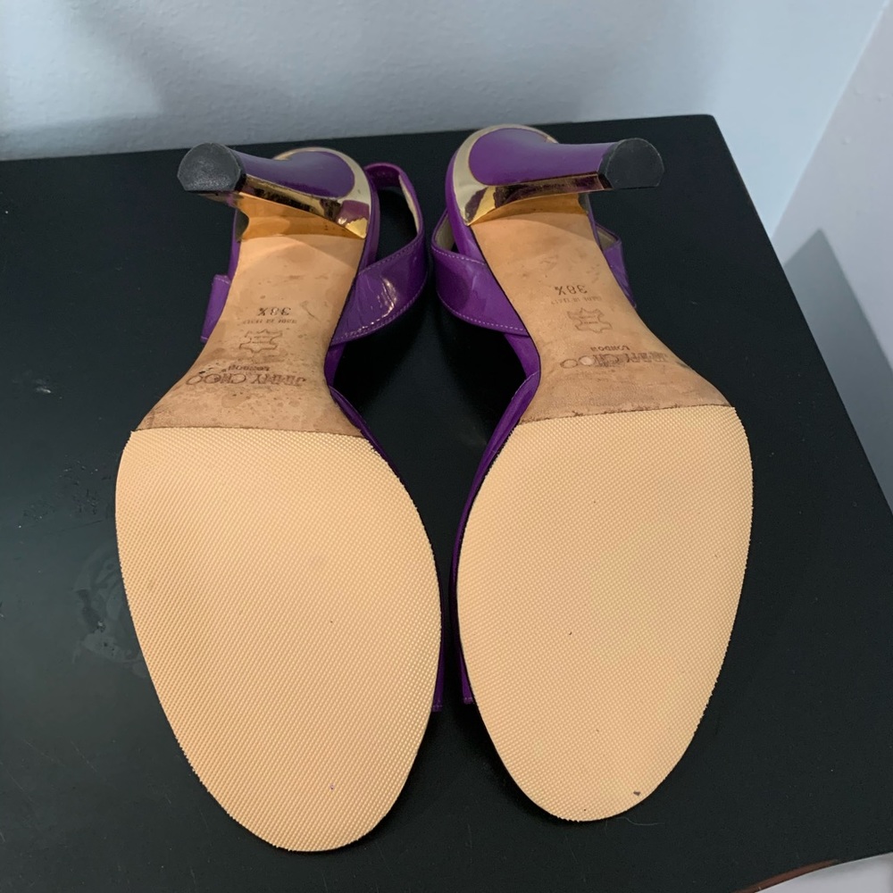 Jimmy Choo patent open toe purple sandals - Picture 6 of 8